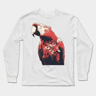 Macaw Parrot Illustration Vintage Colors Long Sleeve T-Shirt